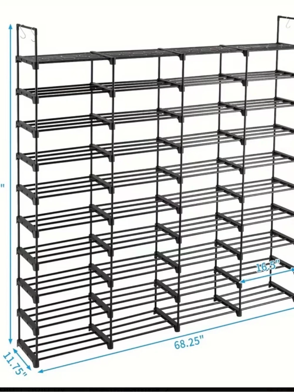Adjustable 5-Tier Shoe Rack Organizer - Black
